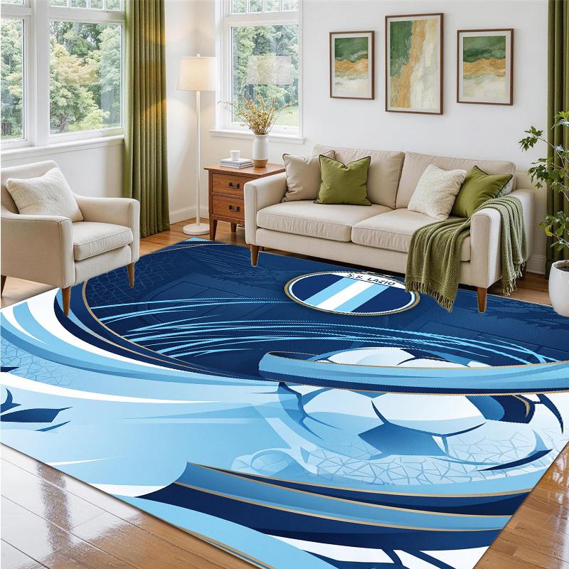 Lazio FC Design Crystal Velvet Rug Soft Decorative Mat for Bedroom Entrance
