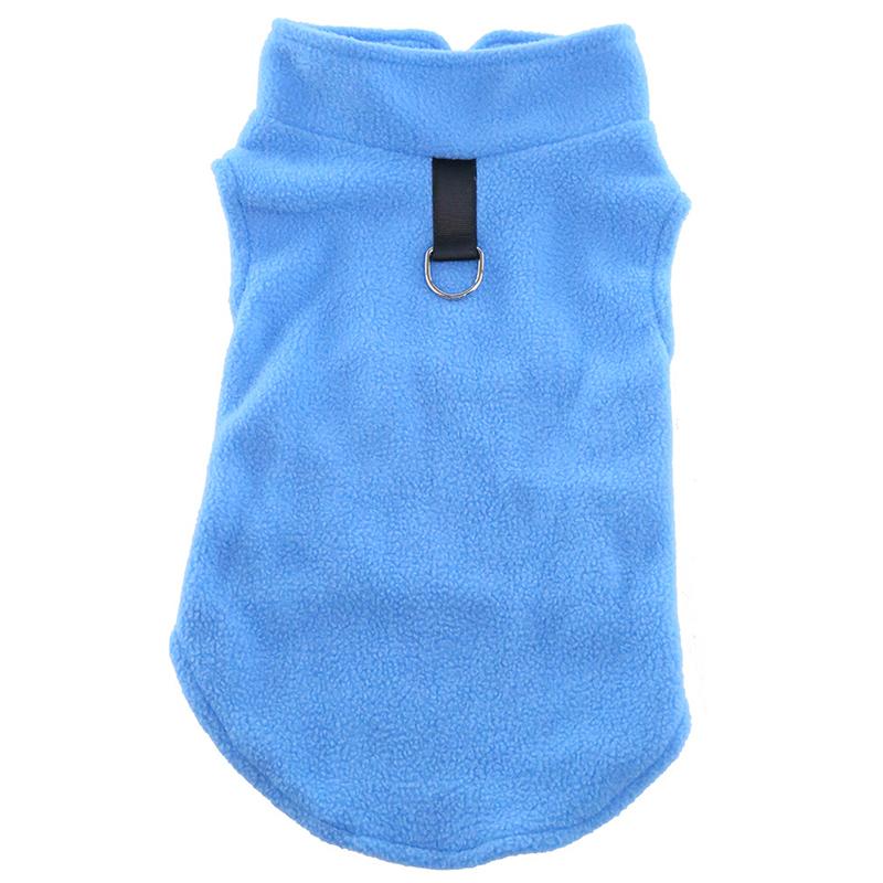1Pc Fleece Solid Color Dog Warm Coat Warm Pet Clothes Winter Puppy Vest Outfit Sweater Jacket