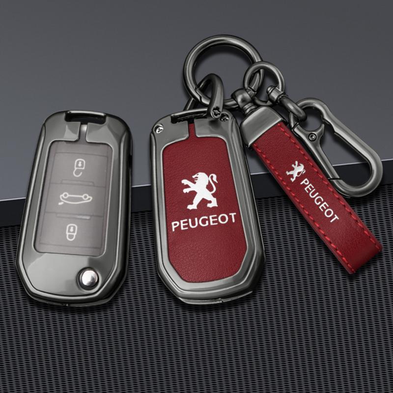 Zine Alloy Car Remote Key Case Shell Cover Protection Fob For Peugeot 208 2008 301 308 508 5008 RCZ Keychain Styling Accessories