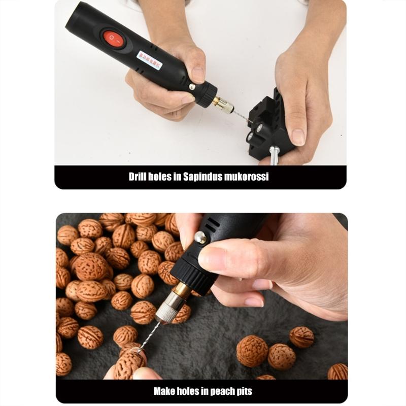 USB Rechargeable Mini Electric Drill Powerful Motor Hole Punching Tool For DIY Crafting Jewelry Making