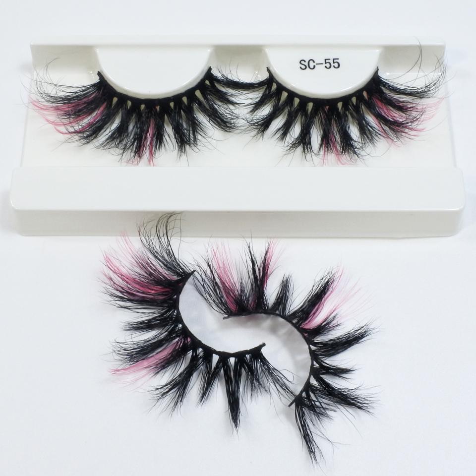 25mm Mink Eyelashes Newest Colored Lashes Dramatic Party Long Volume 3d Eyelashes Supplies Makeup False Eyelashes