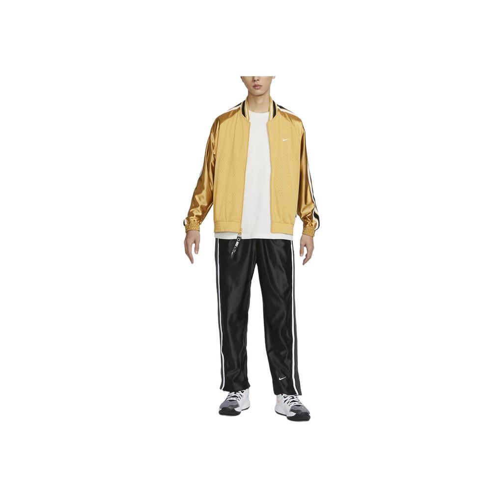 Nike Logo Print Striped Color Block Basketball Jacket Men Jackets Beige DX0348-725