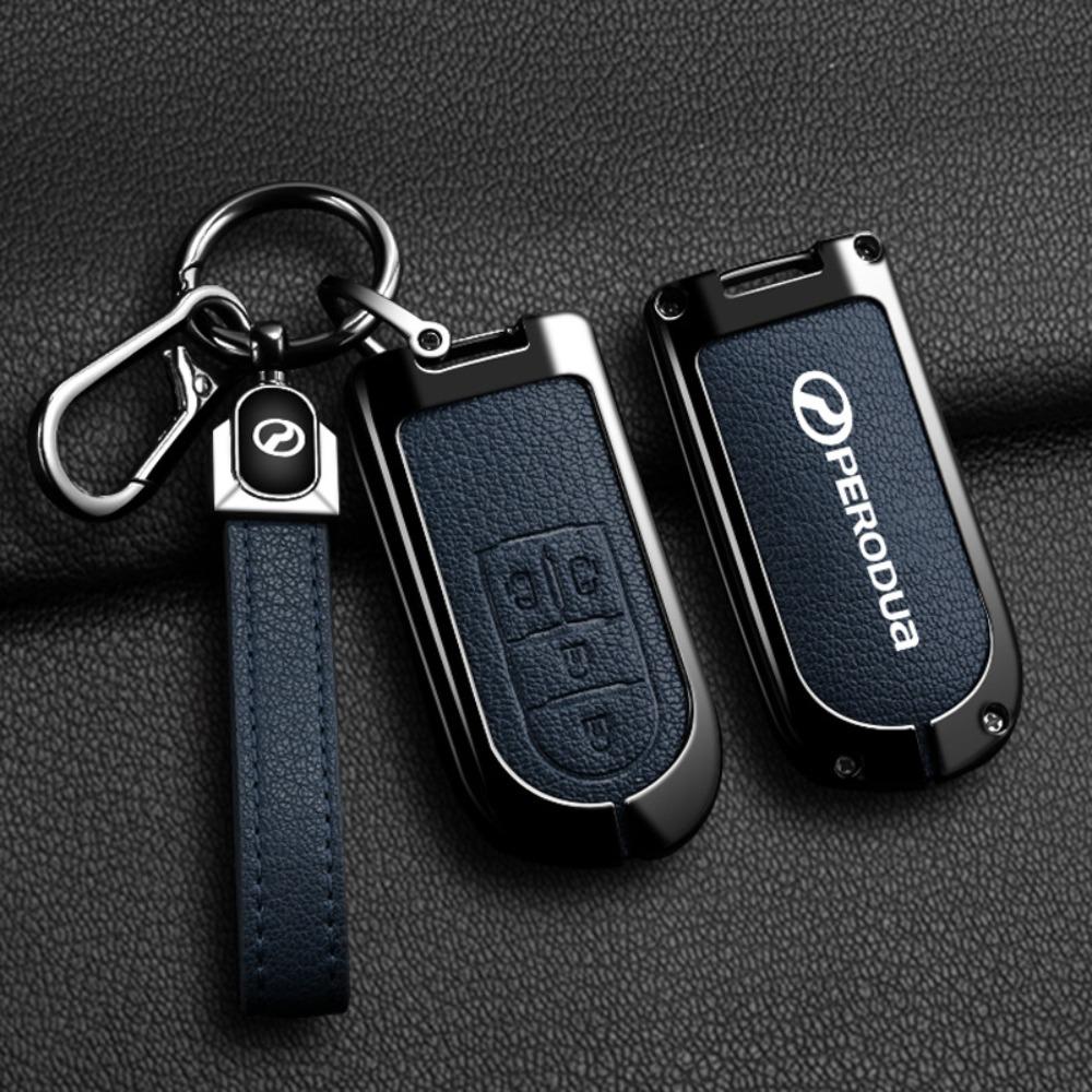 For PERODUA Toyota Car Key Cover Metal Shell Protector for Men Women with Remote Control