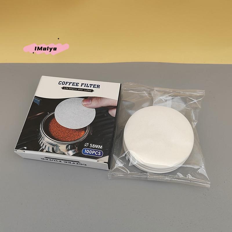 100 Sheets round Coffee Filter Paper for Espresso Machines 51/53/58mm Portafilter Basket Compatible with Moka Pots
