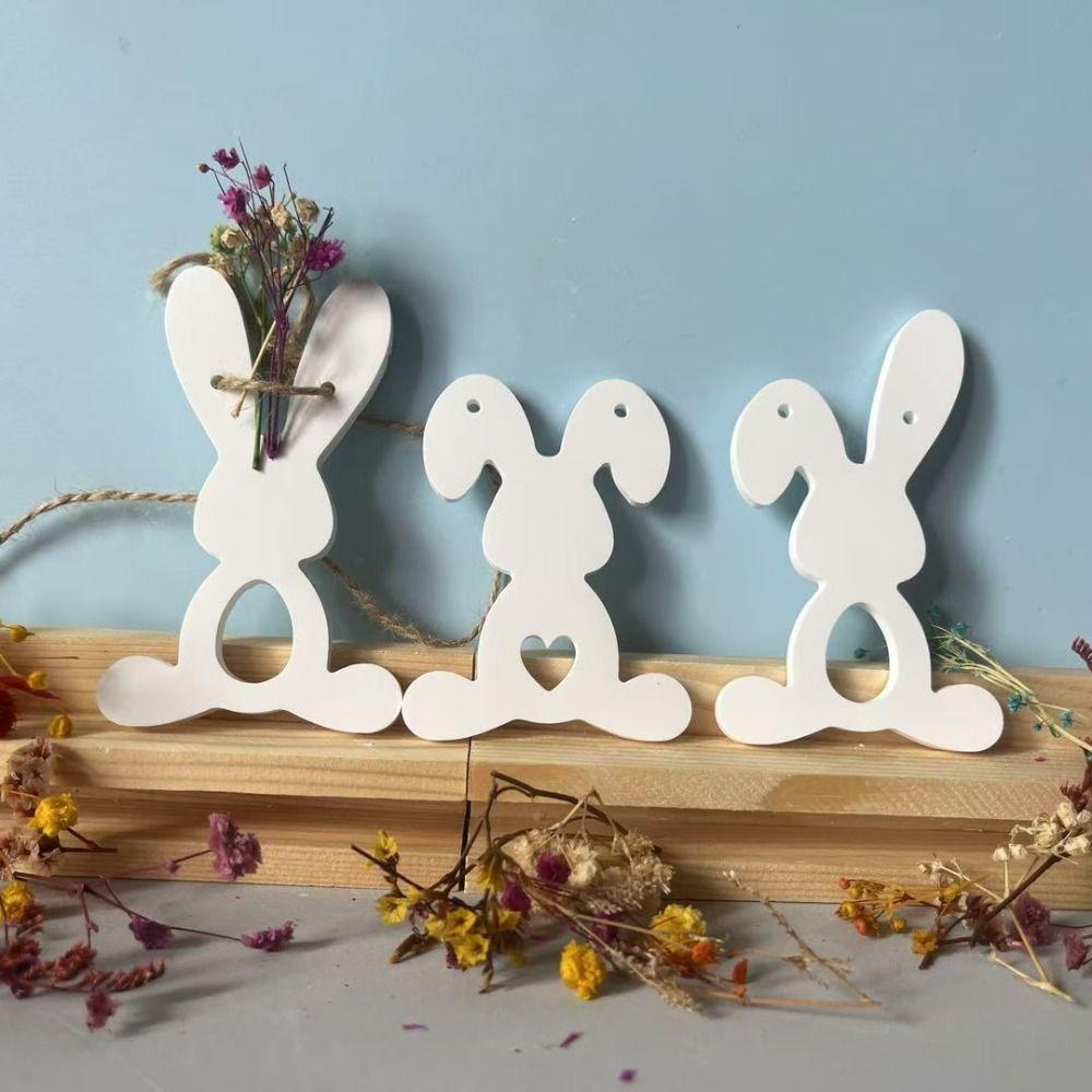 New Easter Bunny Aromatherapy Candle Mold 3D Silicone Plaster Mold Reusable DIY Resin Mold Home Decor
