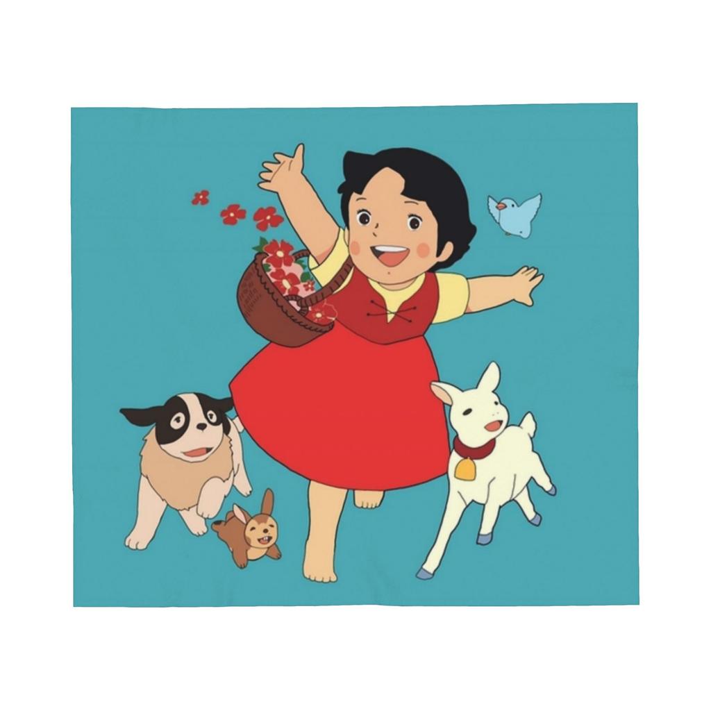Heidi A Girl of the Alps Blanket Cartoon Anime Flannel Vintage Warm Throw Blankets for Home Textile Decor Car