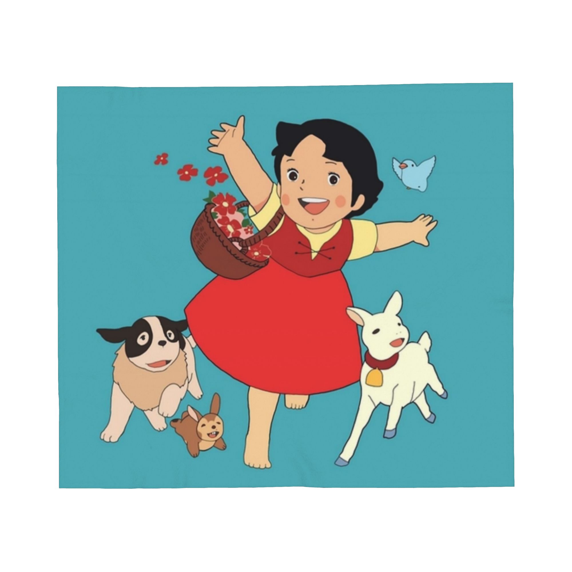 

Heidi A Girl of the Alps Coral Fleece Throw Fashion Blanket Cartoon Anime for Bedding Knitted Fashion Blanket Travel Lightweight Multifuncti 75x90cm