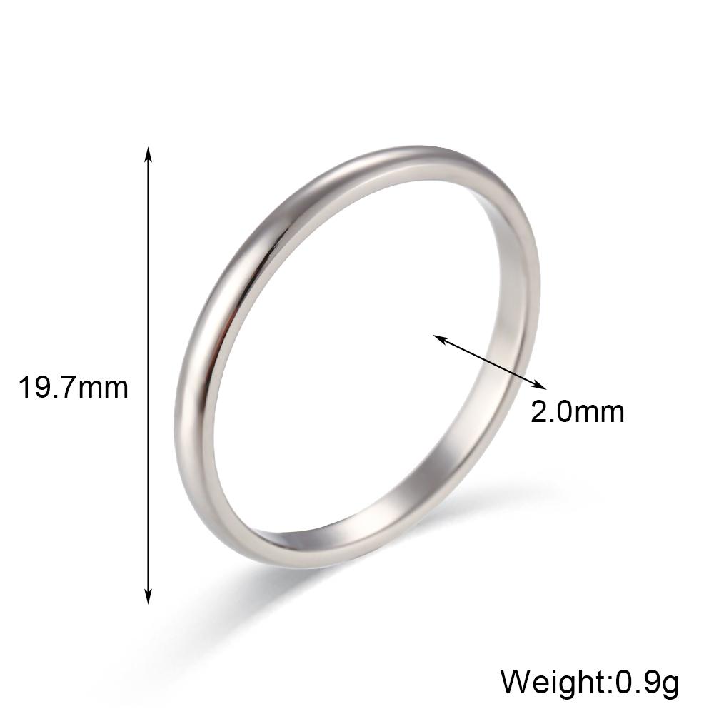 Size 5-10 Waterproof Stainless Steel Ring Gold Plated Silver Color 2mm 4mm 6mm Basics Rings For Men Women Stackable Rings