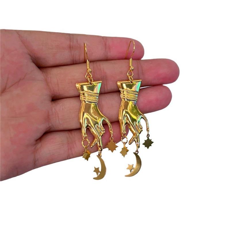 Victoria Gesture Star, Moon, and Sun Charm Earrings
