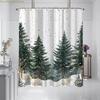 1PC Pine Forest Print Waterproof Shower Curtain Bathroom Partition Door Curtain Privacy Protection with 12 Hooks Multiple Size
