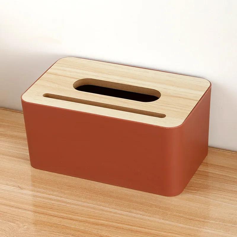 Pudełka na serwetki Uchwyt na papierowe pudełko Uchwyt na chusteczki samochodowe z pokrywką Opakowanie papierowe Pudełko dekoracyjne do przechowywania Drewniany pojemnik bambusowy