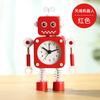 Creative Robot Decorative Clock Korean Cartoon Boy Alarm Clock Quartz Silent Decorative Watch Bedroom Decoration Ornaments