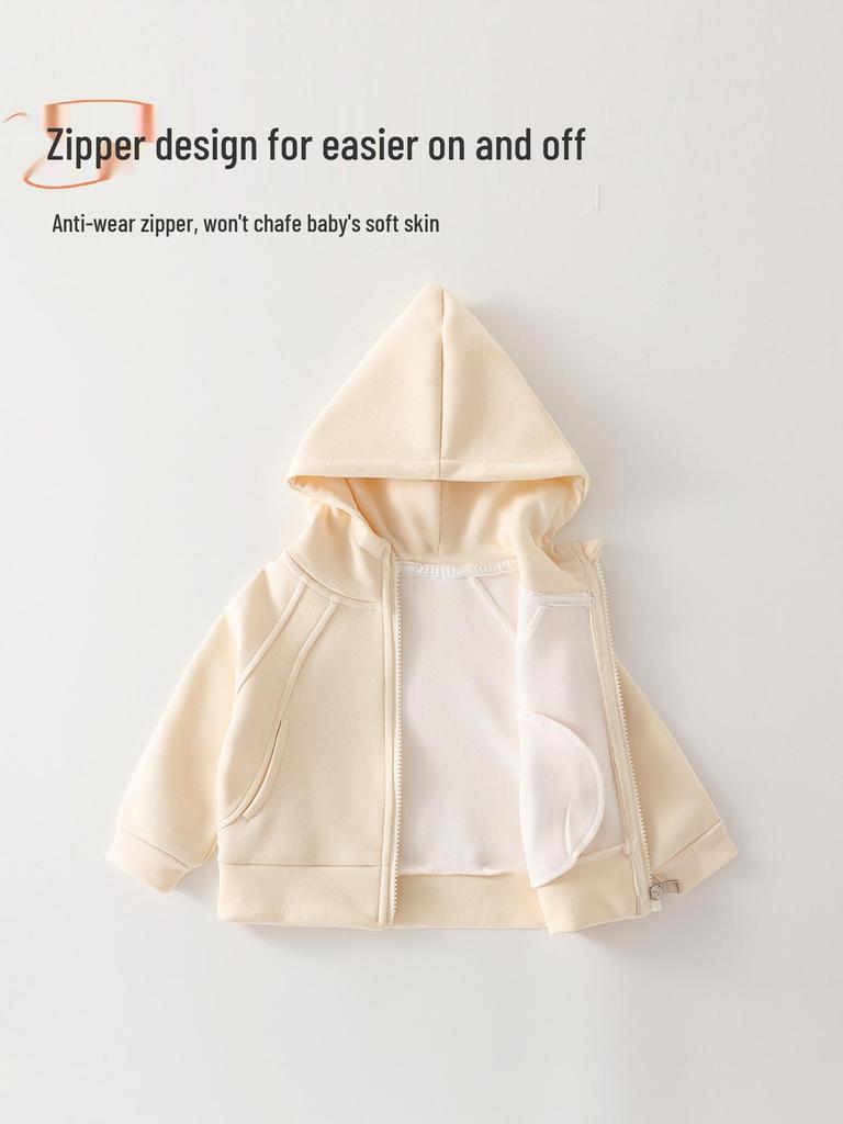Autumn Hoodie Set for Baby Boys & Girls: Long Sleeve Two-Piece with Hooded Jacket & Outdoor Pants