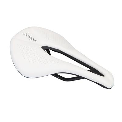 Aking Bicycle Saddle, MTB Road Bike Racing Saddle, Lightweight, Breathable PU Soft Seat Cushion, Comfortable, Shock Absorbing, White