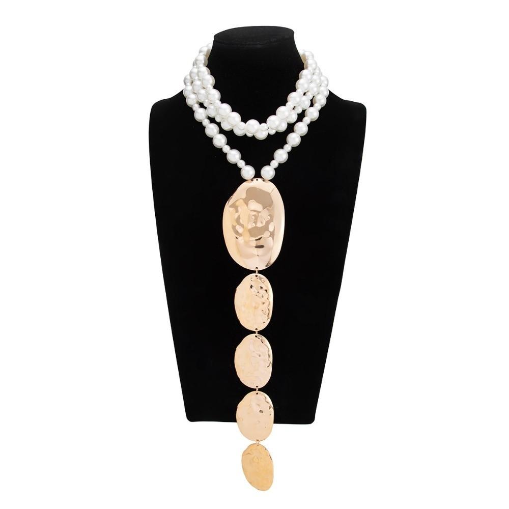 Exaggerated Boho Molten Metal Pendant Fashion Charm Style Necklace Daily