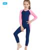 Children One Piece Diving Suit Long Sleeve Fast Dry Swimwear Snorkeling Wetsuit(female Dark Blue XXL)