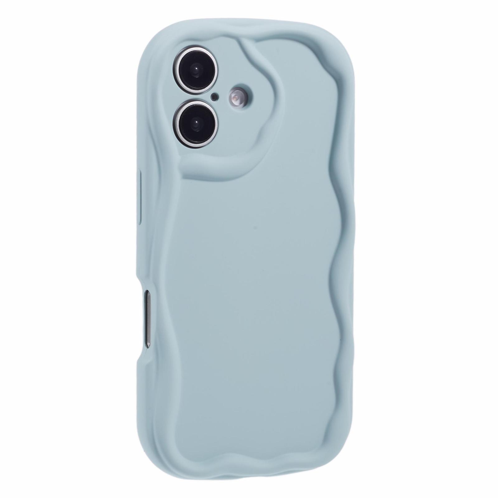 

For iPhone 16 Plus Case Candy Color Phone Shell Rubberized TPU Cover Baby Blue