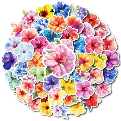 50 Pictures of Mixed and Matched Flowers of Various Colors of Graffiti Stickers DIY Trolley Suitcase Skateboard Decoration Waterproof Stickers