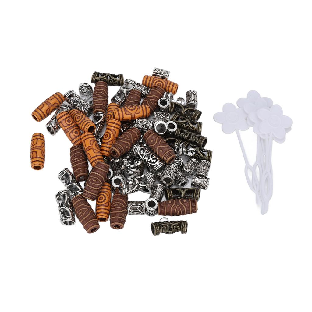 Haarröhrchen-Perle Herren Damen Legierung Harz Dreadlocks Bart-Perle Haar-Spiralen Zubehör für Party Dating