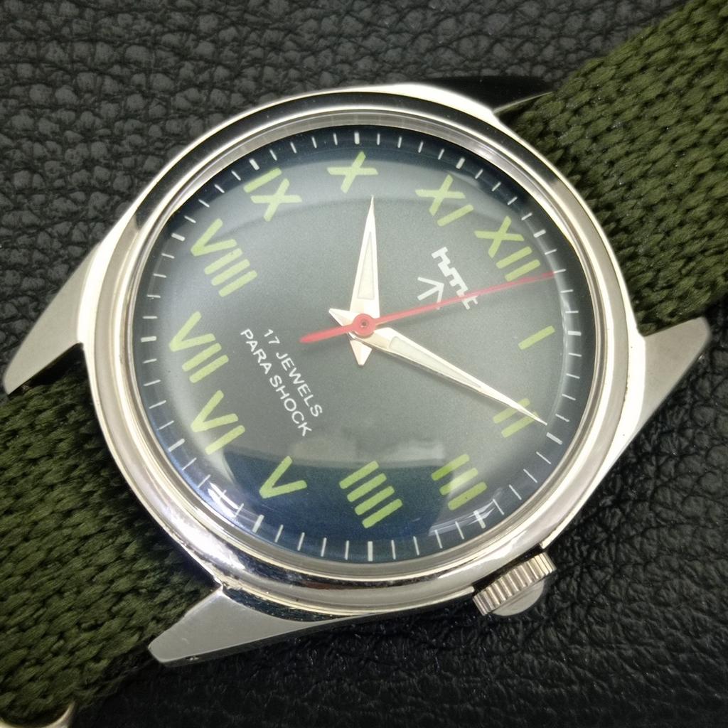 INDIAN VINTAGE HMT HAND-WINDING MENS ROMAN FIGURE BLUE DIAL WATCH A702860-1