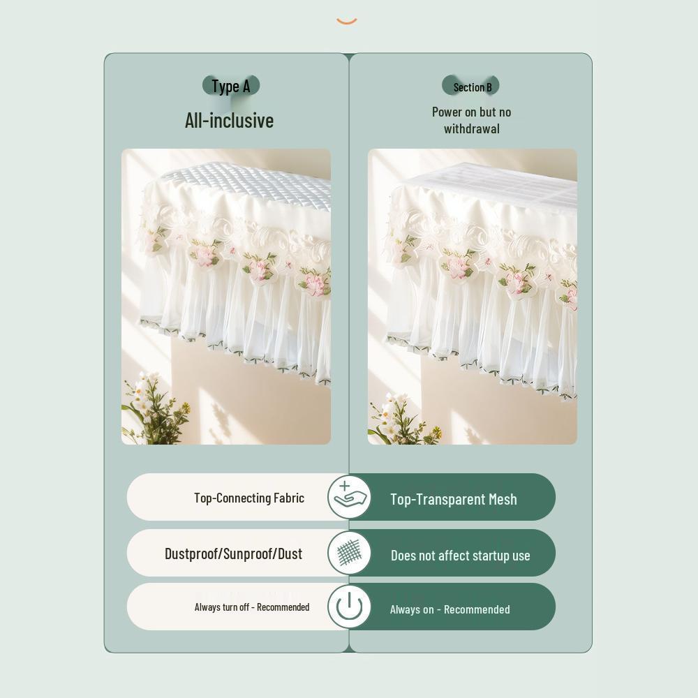 Universal Wall-Mounted Air Conditioner Dust Cover: Anti-Blow Windshield, Windproof Curtain, Full Sleeve Protection for Cabinet Machines