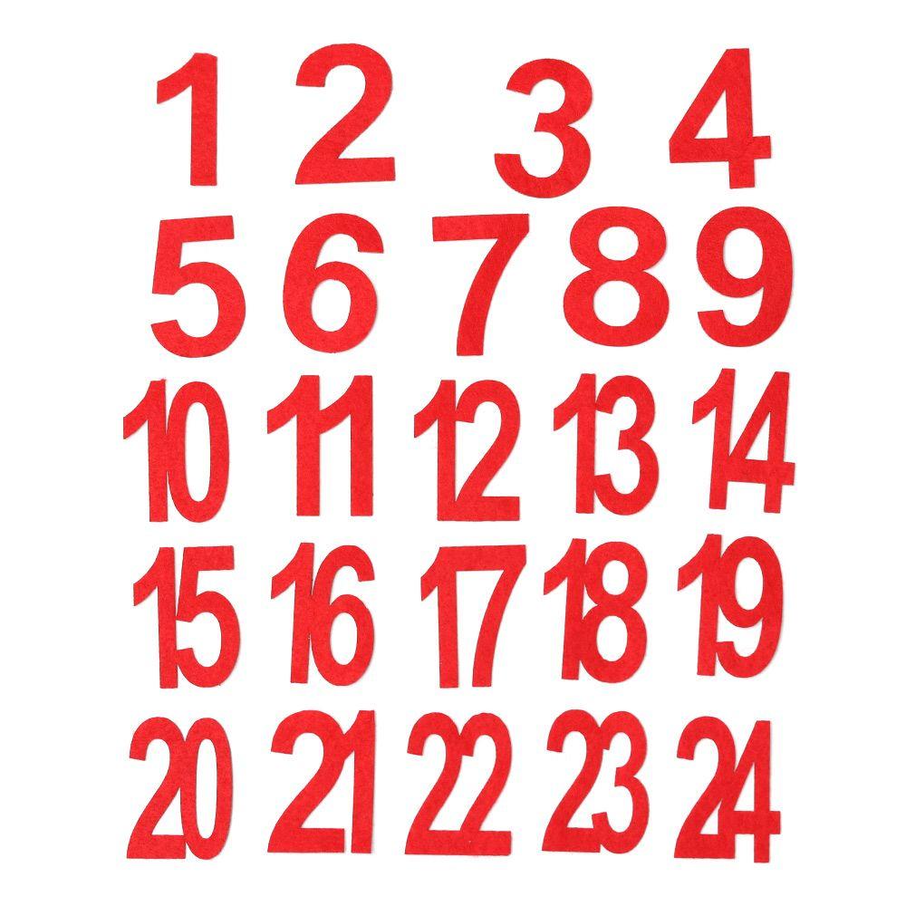 Package Label Countdown Christmas Label Advent Calendar Number Xmas Ornament Gift Felt Sticker