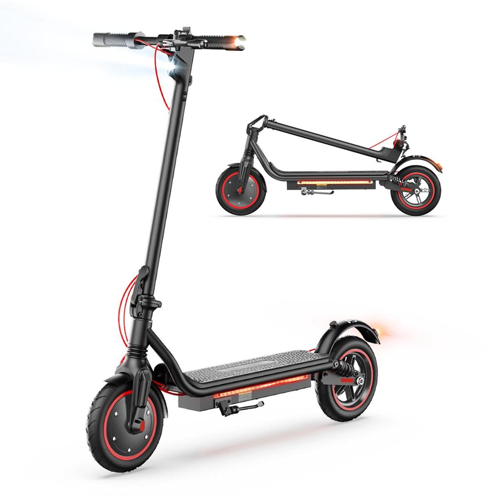 W7 Electric Scooter 650W 10.5Ah 8.5'' Pneumatic Tires Rear Disc Brake 25KM/H Max Speed 27-37KM Range Adult Electric Scooters