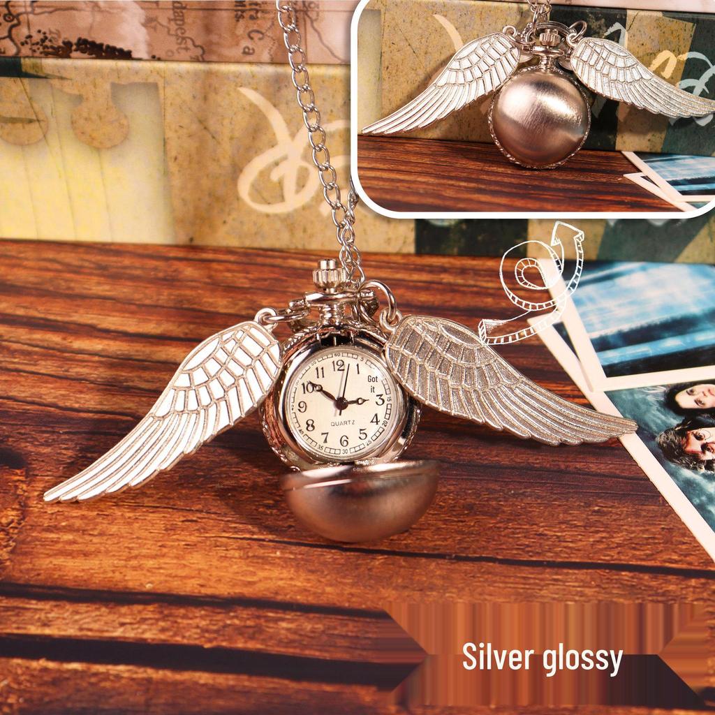 Retro Harry Potter Pocket Watch Pendant - Flip Cover, Digital Display for Kids & Elderly