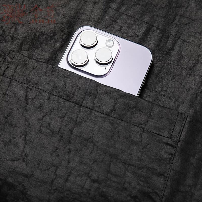 Men's 100% Mulberry Silk Xiangyun Yarn Short-Sleeved Tang Suit Shirt