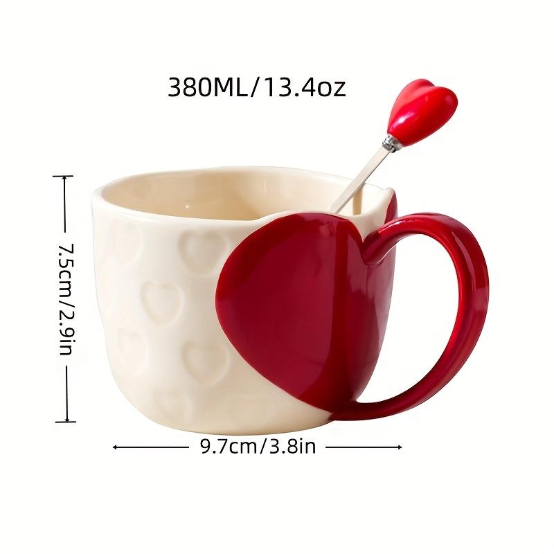 Set 2 Cutii Cadou Set Cești Ceramice Inimă Cuplu, Set Cești Cafea Cutie Cadou Romantice pentru Îndrăgostiți