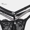 Thin Strap Underwear Women's Glitter Thong Sexy Floral Lace Sheer Breathable Strappy Rhinestone G-String Stretch Panties Romantic