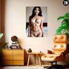 Asian Lady Metal Art 2D HD Beige Lace Wall Decor Easy Installation Indoor