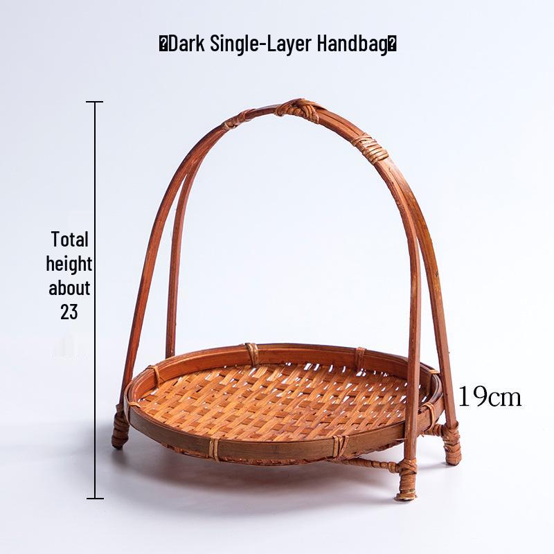 Kreativer Bambus-Webkorb: Kleines Tablett mit Griff für Tee, Snacks oder Gebäck
