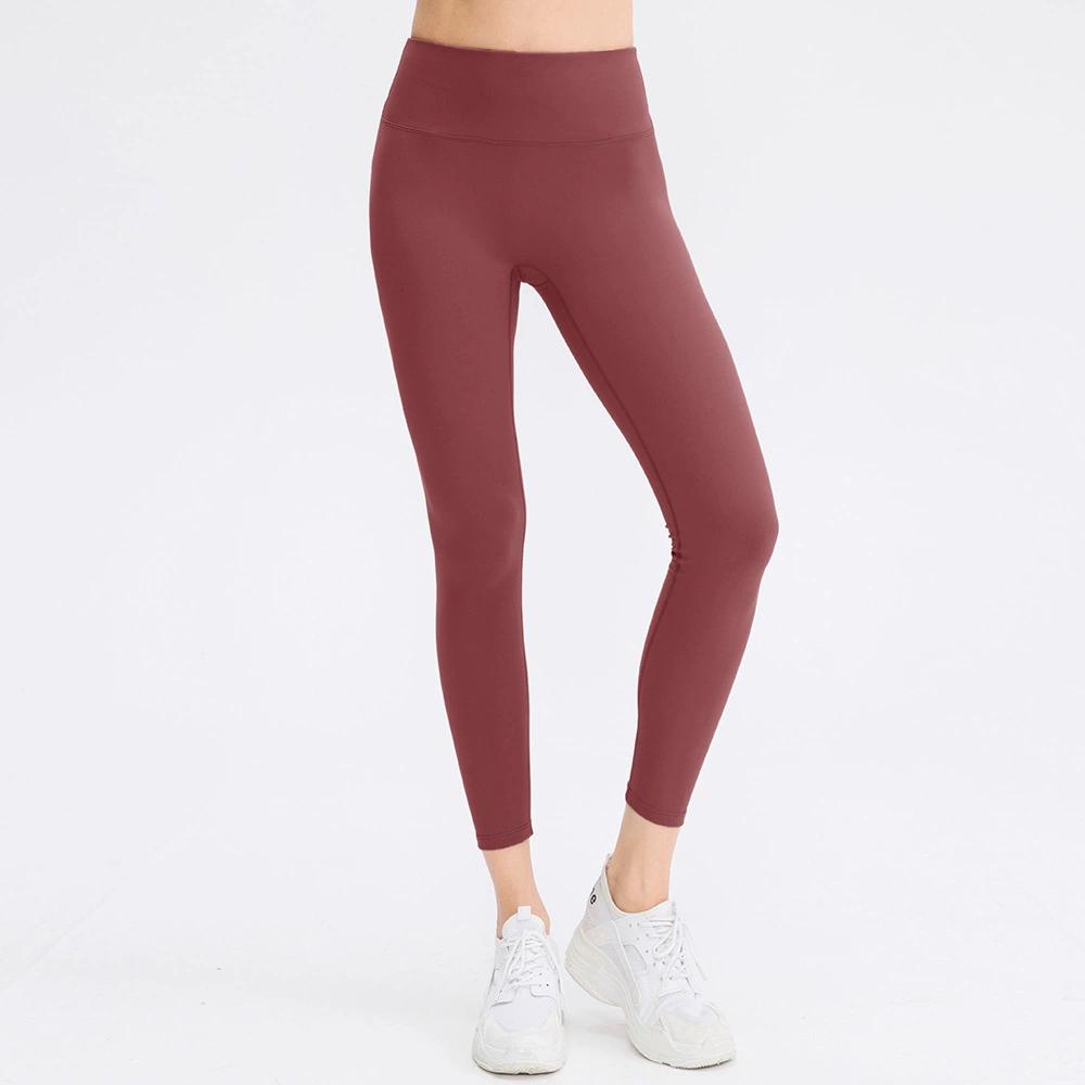 Women'S Yoga Pants Fitness Outdoor Solid Color Casual Running Training Elastic Quick Drying Tight Fitting Sports Pants