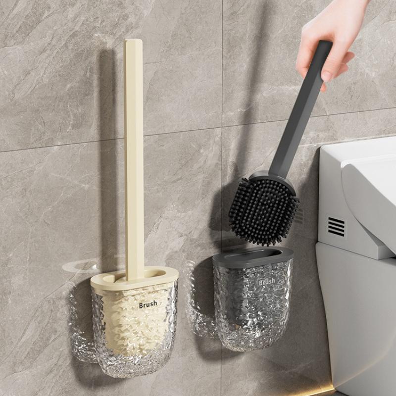 Toilet Brush Toilet Brush Wall-mounted Long Handle Silicone Cleaning Brushes for Bathroom