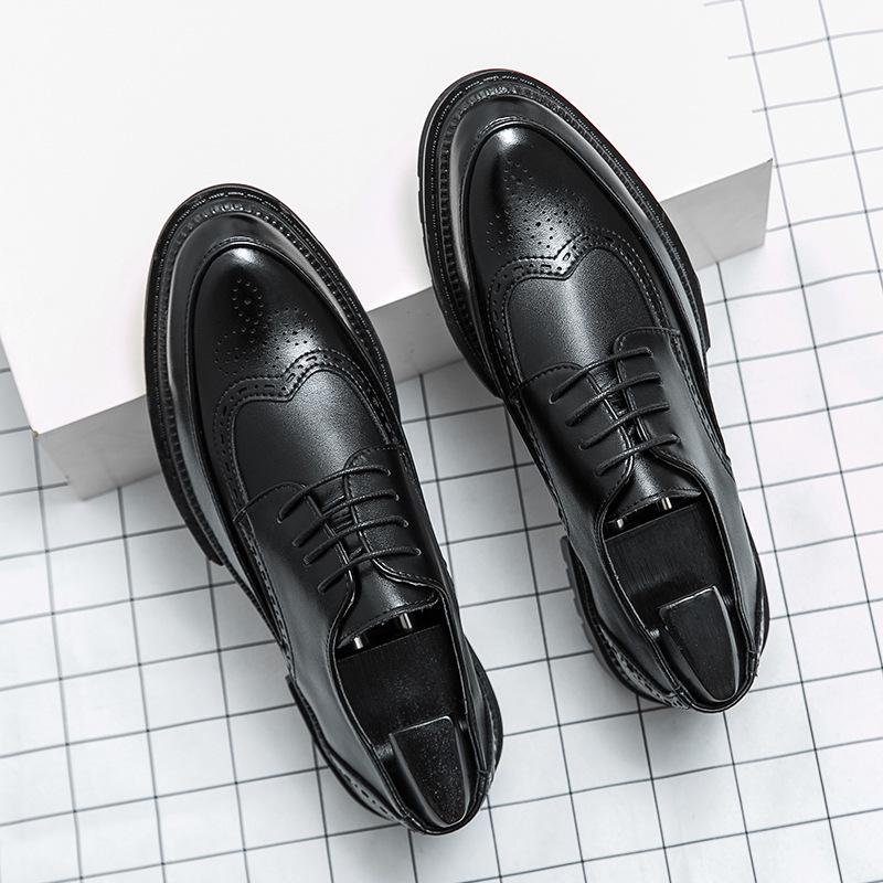 Leder-Loafer für Herren: Business & Freizeit, Atmungsaktive Formelle Schuhe, Niedrig geschnitten, Dicksohlig, Britischer Stil für Hochzeiten.