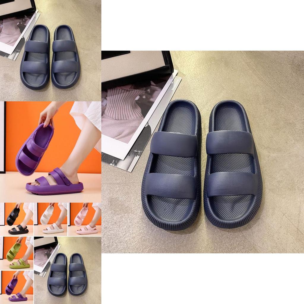 Cute And Comfortable Thick Sole Slippers For Women In Pink Purple Light Green Beige Black And Dark Blue