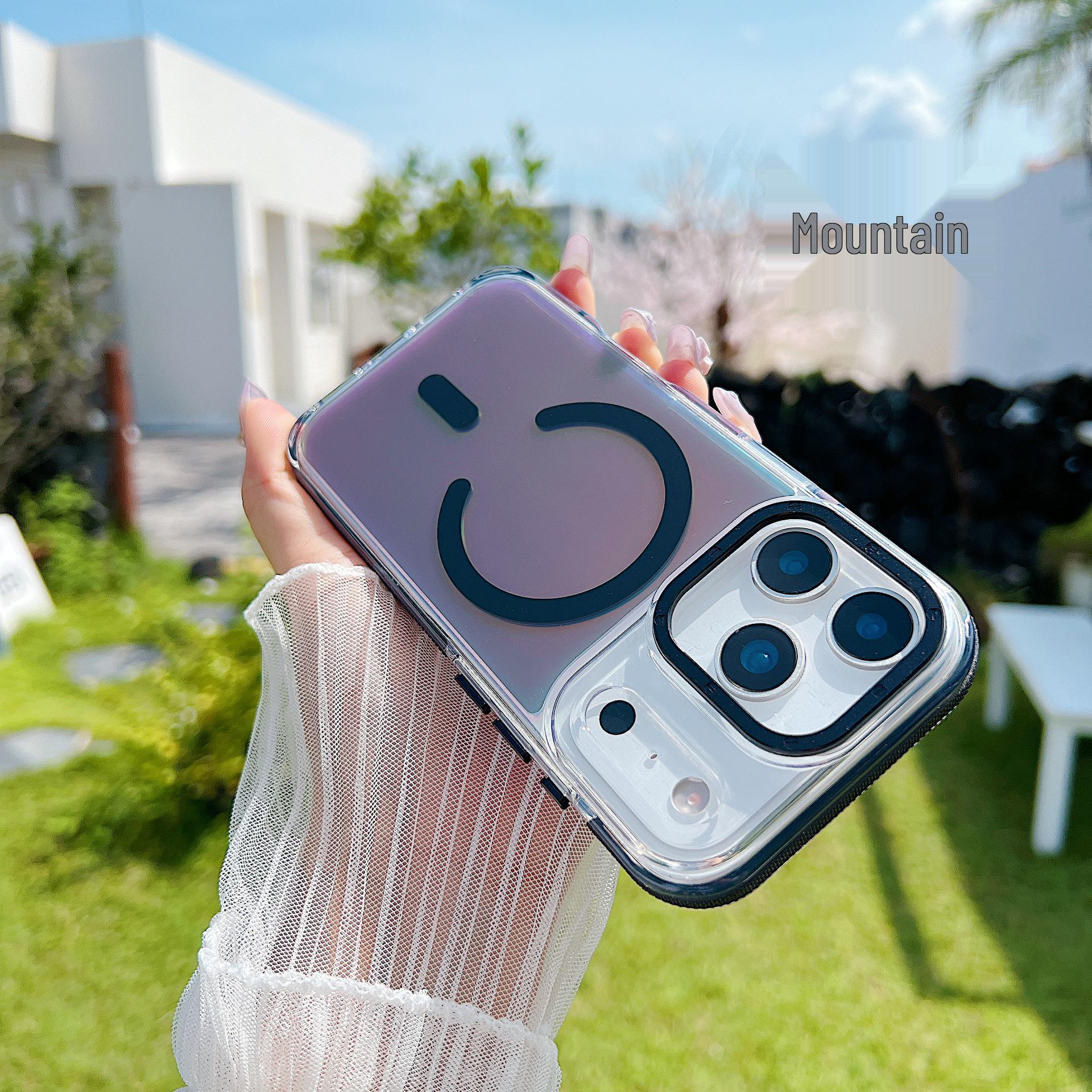 

Apple Skin-Feel Frosted Gradient Magnetic Case for iPhone 16 Pro Max iPhone 17 чёрный