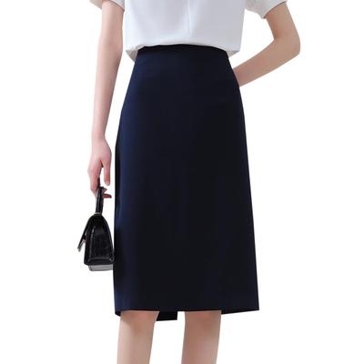 ByFshow Black Tight Mermaid Perfect for Office and Office Plus Women's Knee-Length Skirt, Pleated, Leg-Slimming, Uniforms, Commuting, Wear. Size.