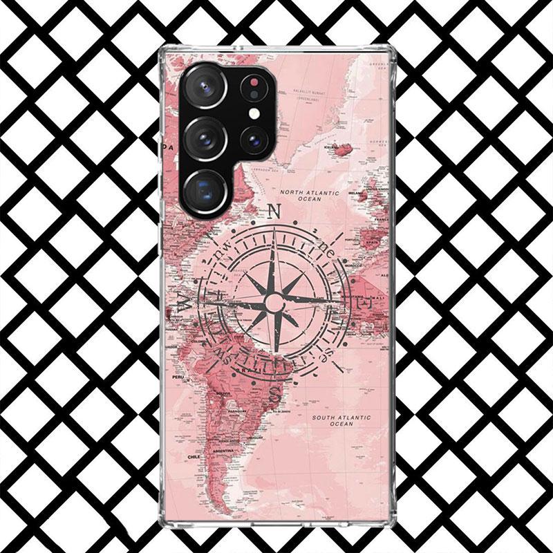 World Map Travel Plans Phone Case for Samsung Galaxy S26 S25 Edge S24 S23 Ultra S22 Plus S21 FE S20 + Soft Cover Print Fundas Ga