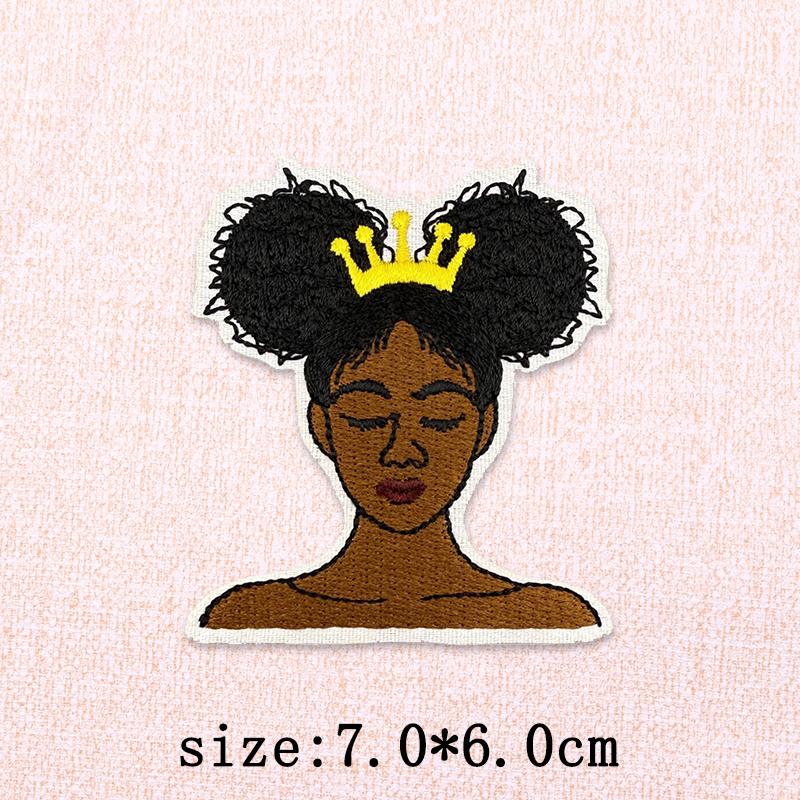 Black Girl Embroidery Patch Iron On Patches For Clothing Black Girl Magic Patches On Clothes DIY Sewing Ironing Patch Applique