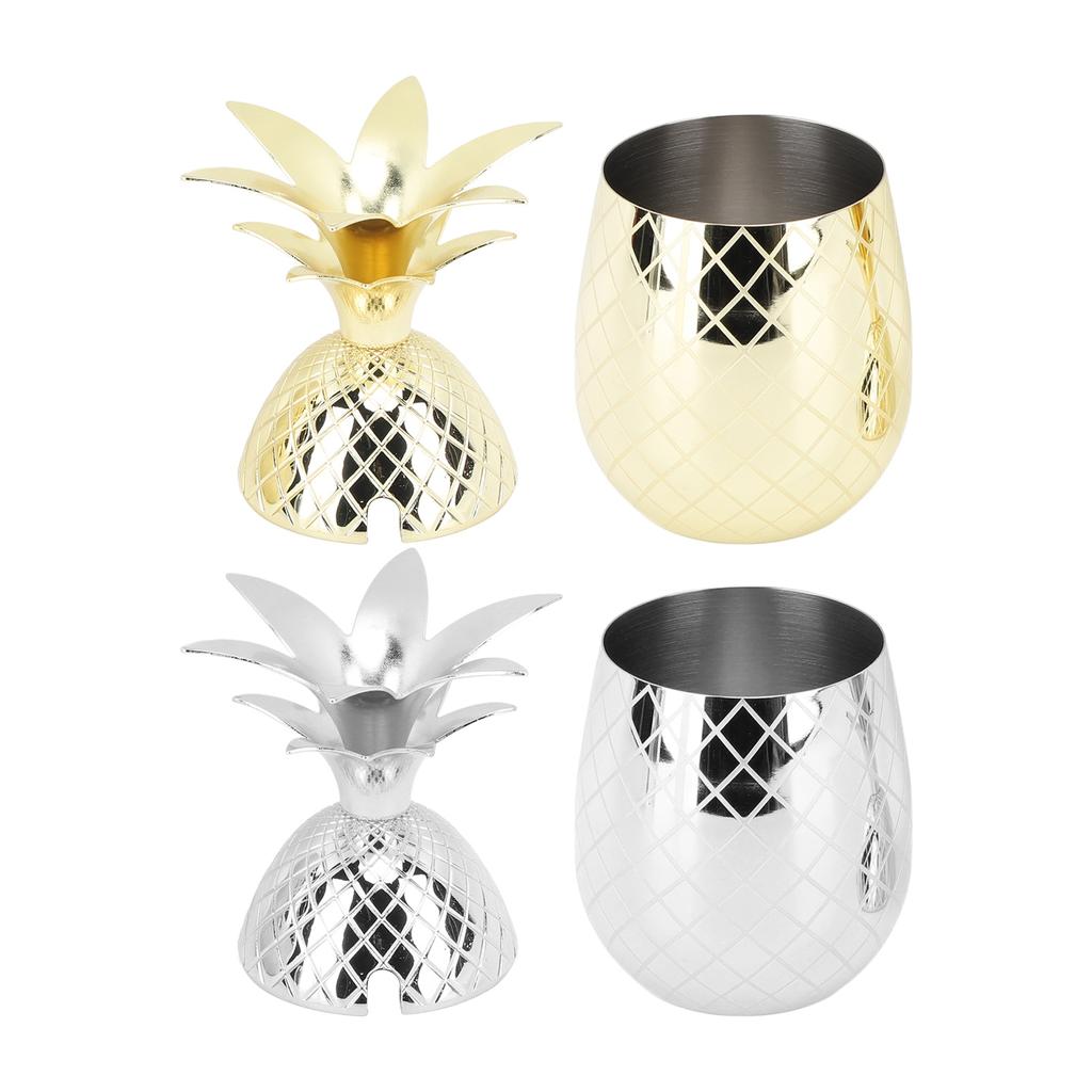 Pineapple Cup with Lid 500ml Stainless Steel Drinking Glasses Reusable Easy To Clean Versatile Tumbler Cup for Bar Party