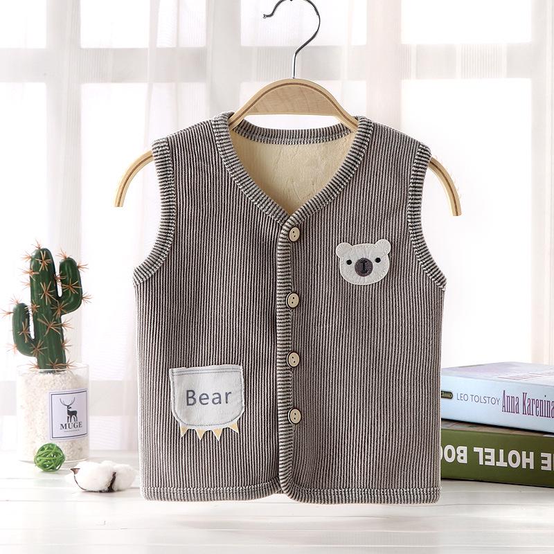 Jingqi Fleece Lined Sleeveless Vest for Boys and Girls - Warm Autumn/Winter Infant Waistcoat