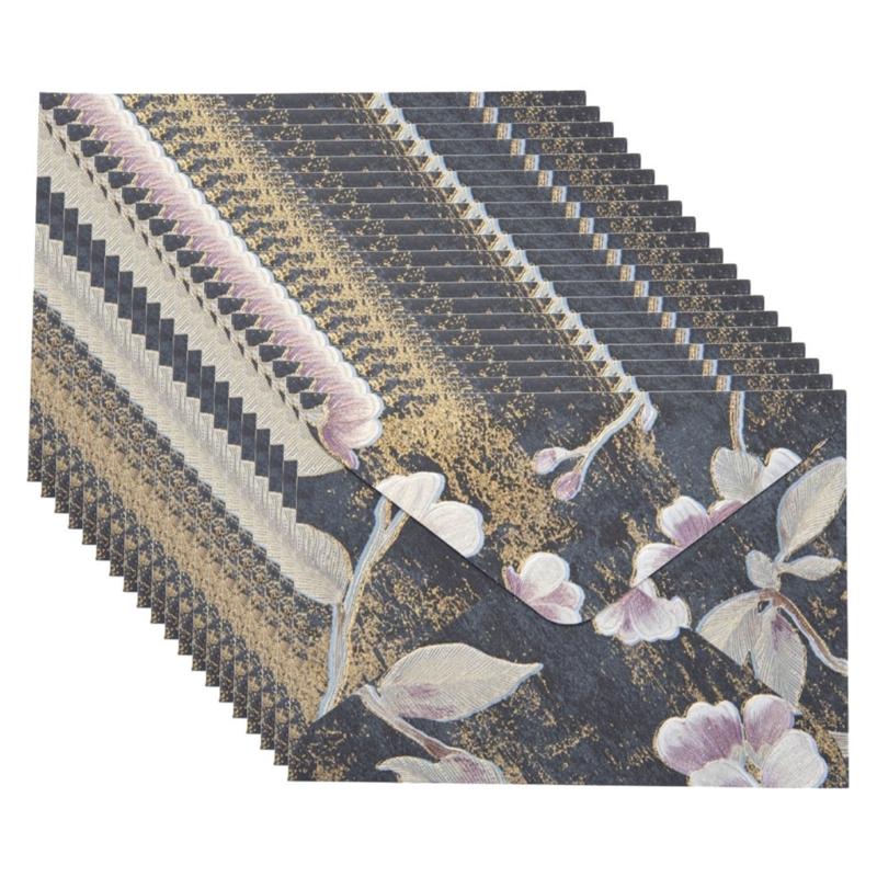 20Pcs Antique Floral Pattern Envelopes 6.46x4.4Inch Folding Envelopes For Wedding Invitation Valentines Card And Mailing