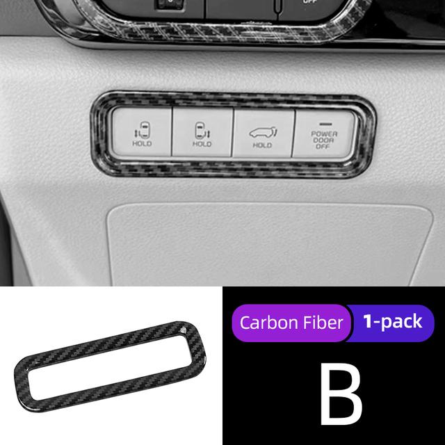 For Kia Carnival Sedona KA4     Car Headlight Adjust Switch Frame Cover Auto Central Control Switch Trim Sticker