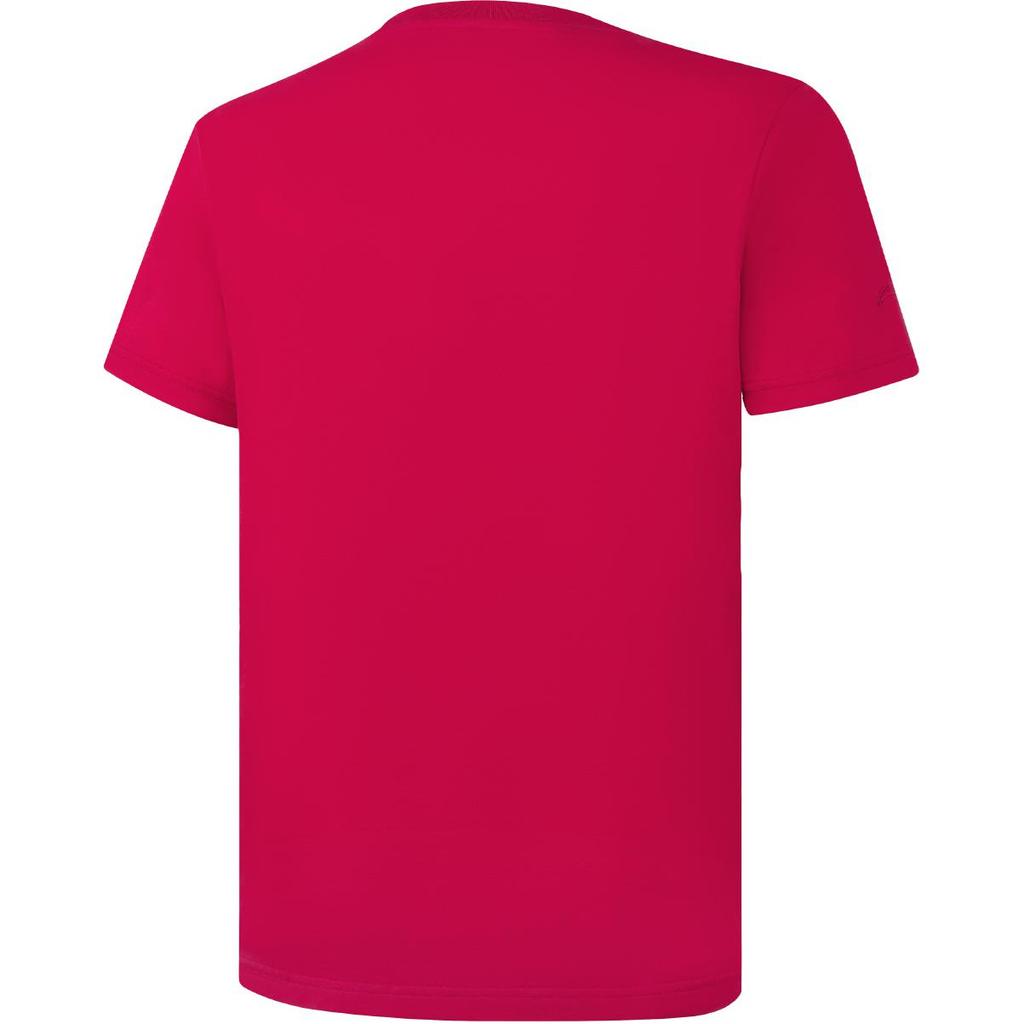 Li Ning Group Purchase Series Solid Color Round Neck Comfortable Breathable Versatile Short Sleeve T-Shirt Men Tops Bull-Red AHSUA49-3