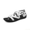 Moda 2025 Sandali Romani con Cinturino Incrociato Scarpe Outdoor Guida Vera Pelle Sandali Uomo Tinta Unita Estate Casual Scarpe da Spiaggia Homme Zapatos