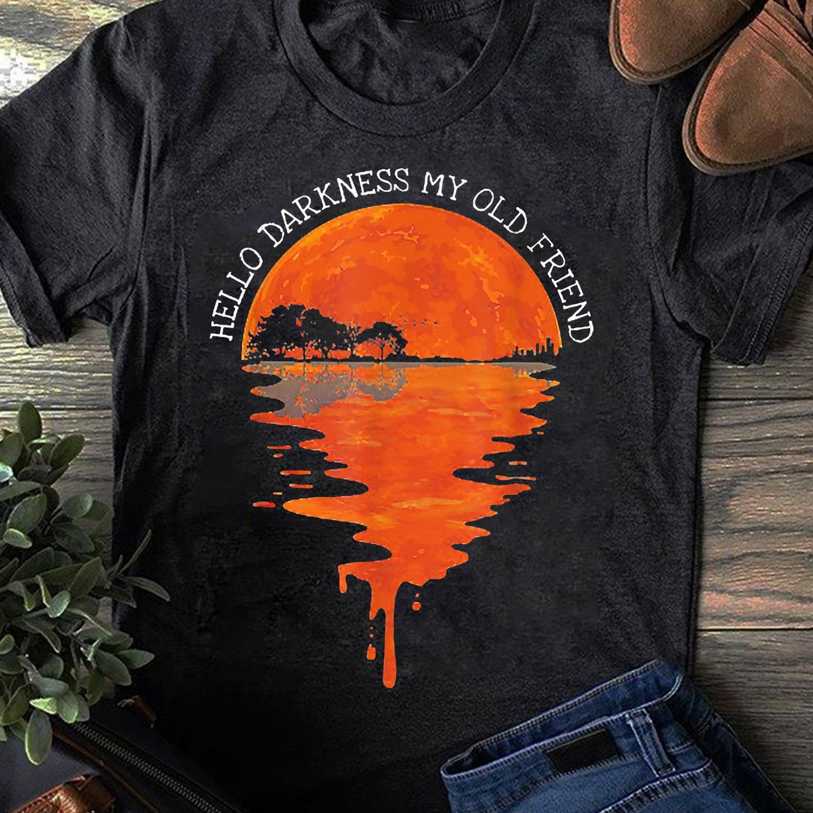 Hello Darkness My Old Friend Hippie T-Shirt - Hippie Shirt, Hippie Soul Shirt, Peace Shirt, Hippie. 2XL