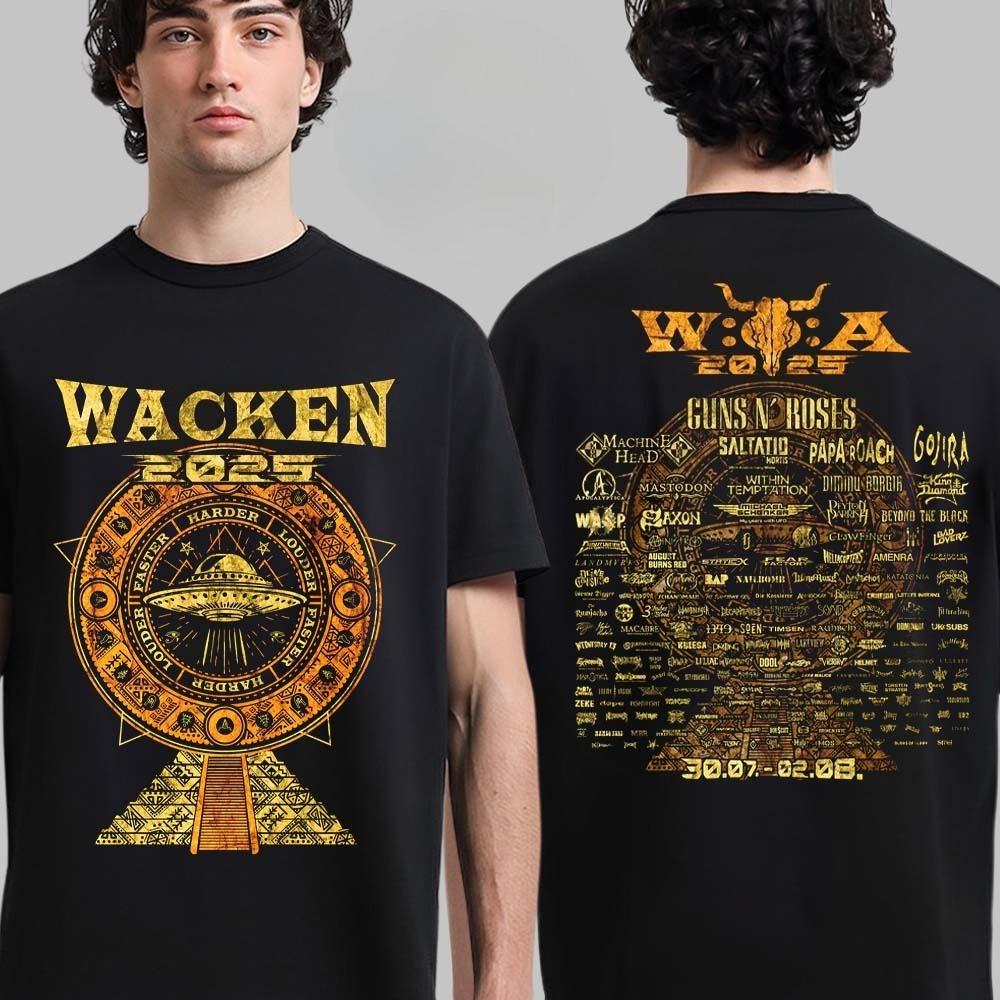 Fashion Wacken Open Air 2025 Festival From July 30 To August 2 2025 In Schleswig Holstein Germany Roses Two Sided T-Shirt