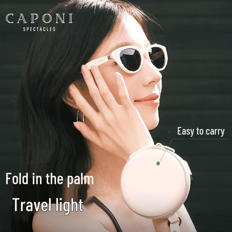 CAPONI Foldable Cat Eye Polarized Sunglasses